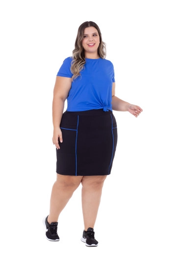Conjunto Giorgia Fitness Em Malha Com Proteção UV Shorts Com Bolsos Funcionais Azul Royal Hapuk Outono/Inverno 2024